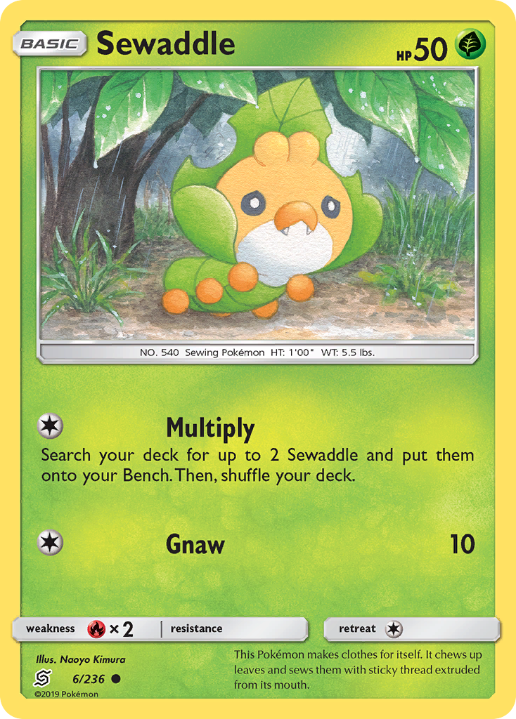 Sewaddle (6/236) - Unified Minds Pokémon Card