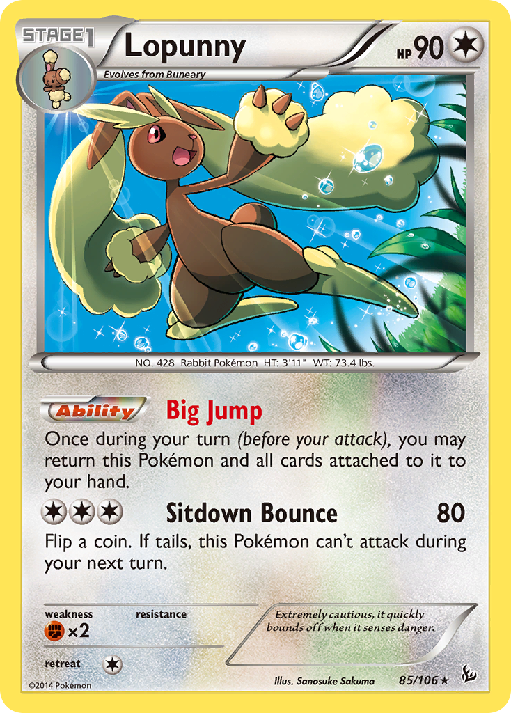 Lopunny (85/106) - Flashfire Pokémon Card