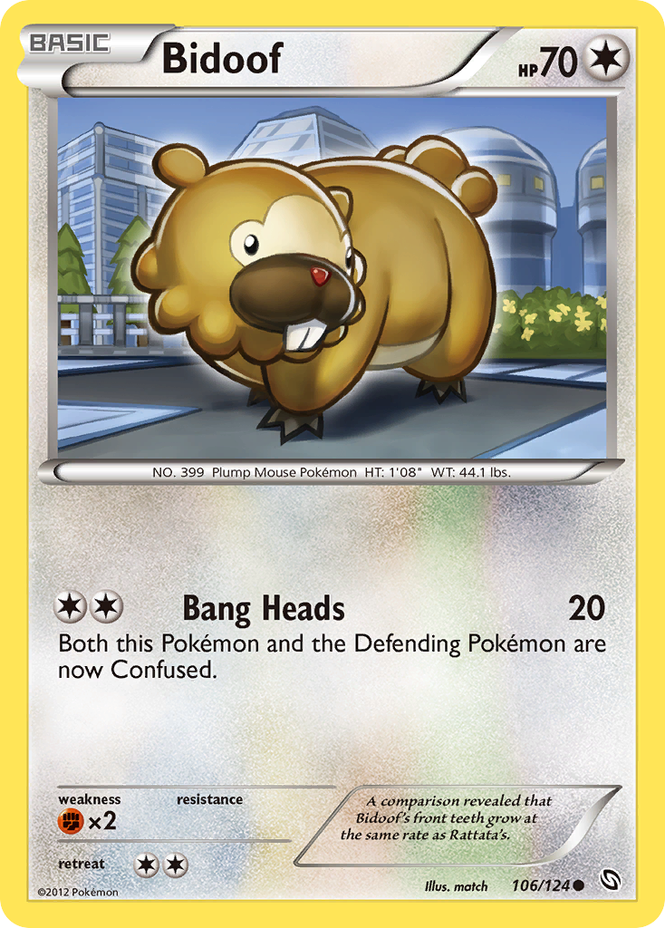 Bidoof (106/124) - Dragons Exalted Pokémon Card