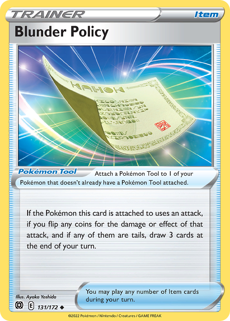 Blunder Policy (Trainer: Item) (131/172) - Brilliant Stars Pokémon Card