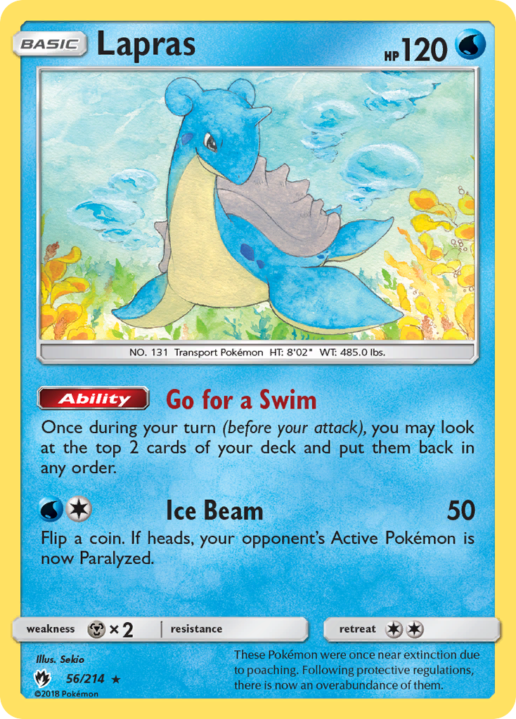 Lapras (56/214) - Lost Thunder Pokémon Card