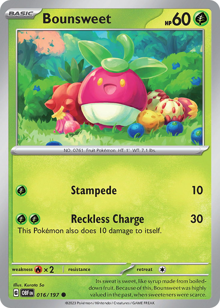 Bounsweet (16/197) - Obsidian Flames Pokémon Card