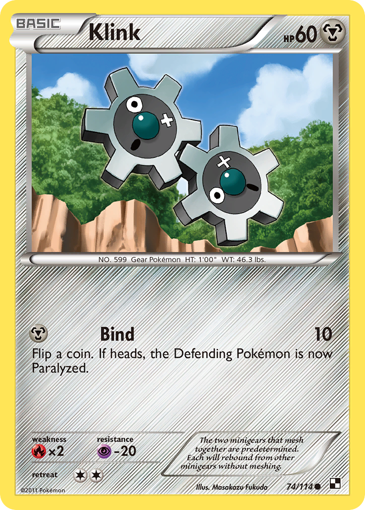 Klink (74/114) - Black & White Pokémon Card