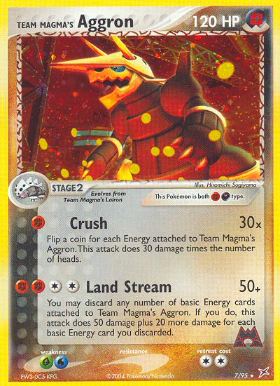 Team Magma's Aggron (7/95) - Team Magma vs Team Aqua Pokémon Card