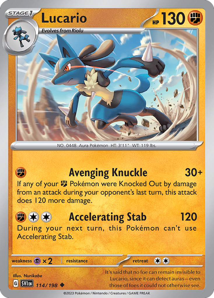 Lucario (114/198) - Scarlet & Violet Pokémon Card