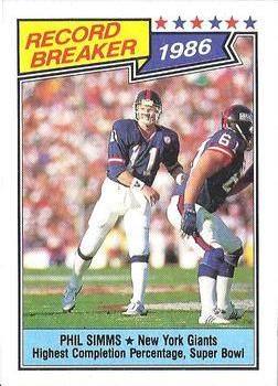 Phil Simms 1987 Topps #8 Sports Card