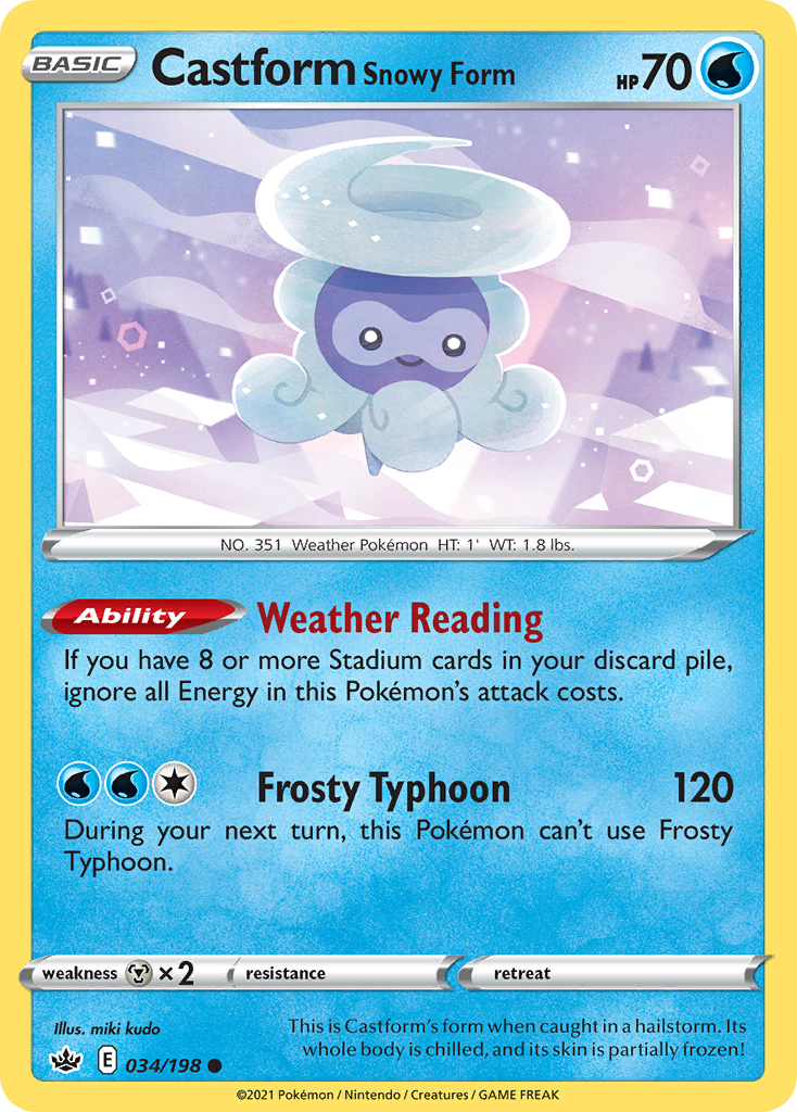 Castform Snowy Form (34/198) - Chilling Reign Pokémon Card