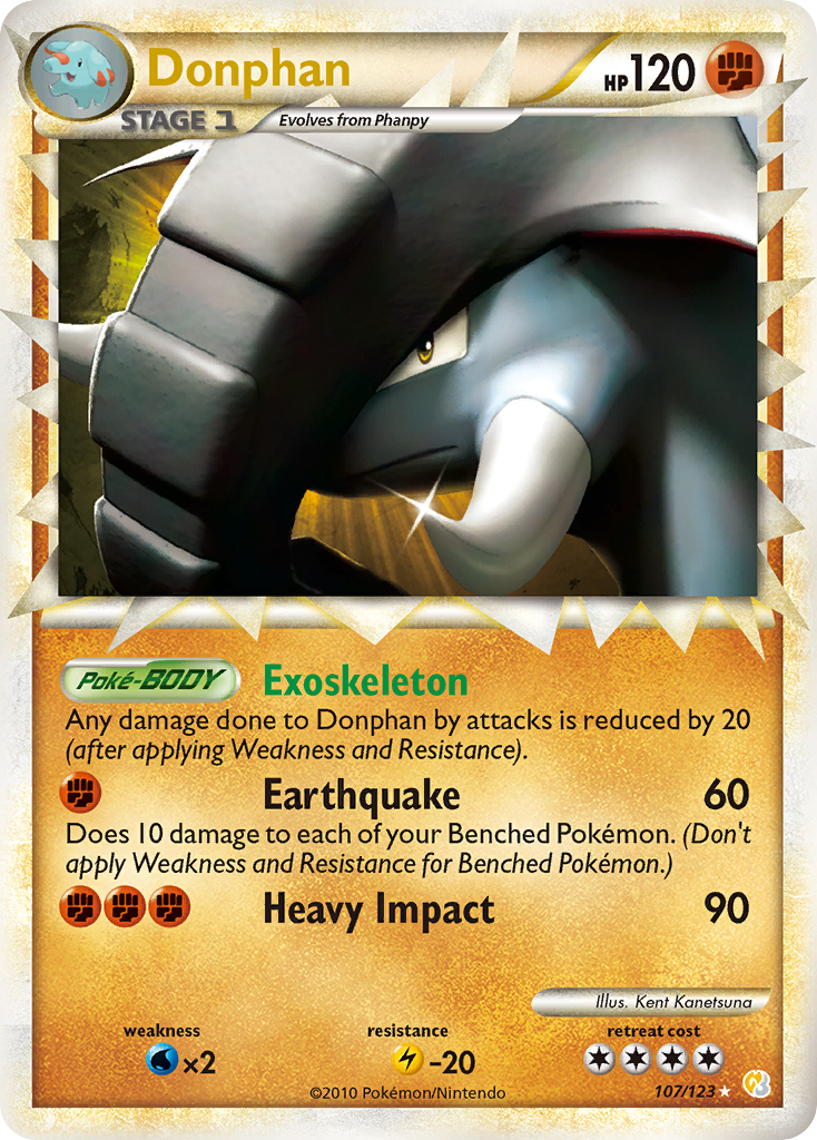 Donphan Prime (107/123) - HeartGold & SoulSilver Pokémon Card