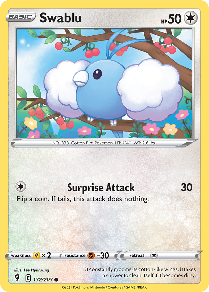 Swablu (132/203) - Evolving Skies Pokémon Card