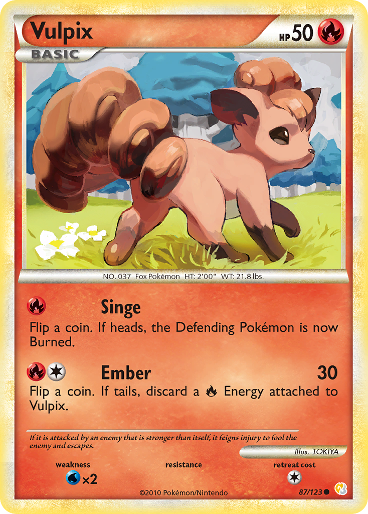 Vulpix (87/123) - HeartGold & SoulSilver Pokémon Card