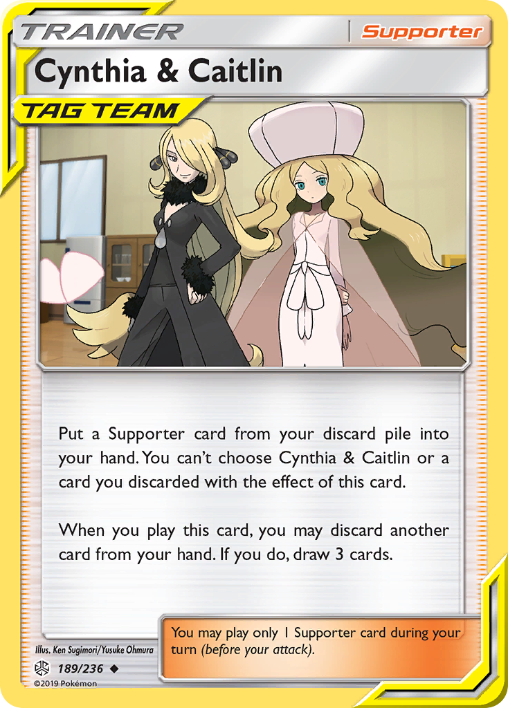 Cynthia & Caitlin (Trainer: Supporter) (189/236) - Cosmic Eclipse Pokémon Card