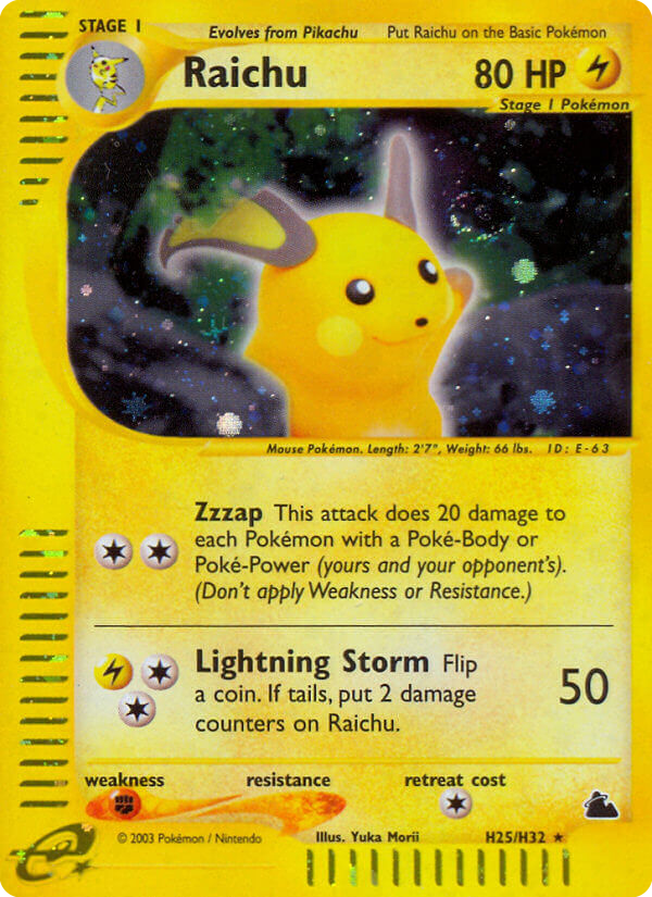 Raichu (H25) - Skyridge Pokémon Card