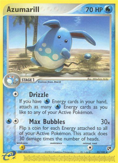 Azumarill (30/100) - Sandstorm Pokémon Card