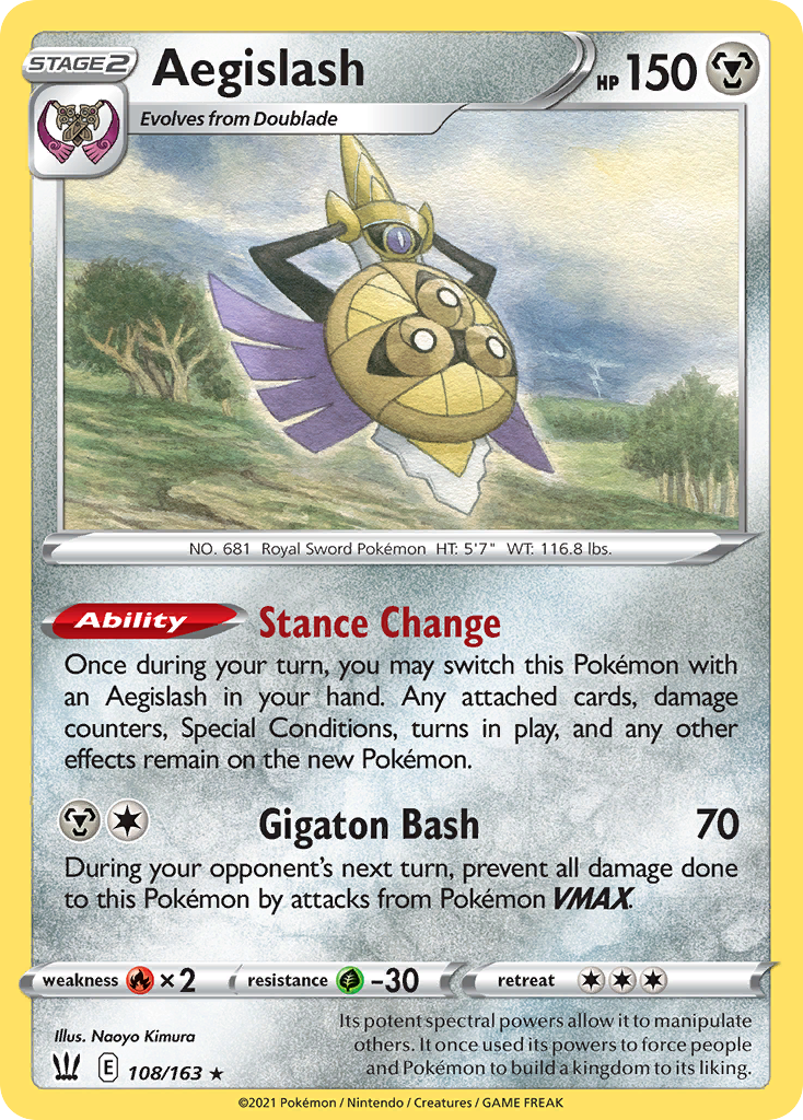 Aegislash (108/163) - Battle Styles Pokémon Card