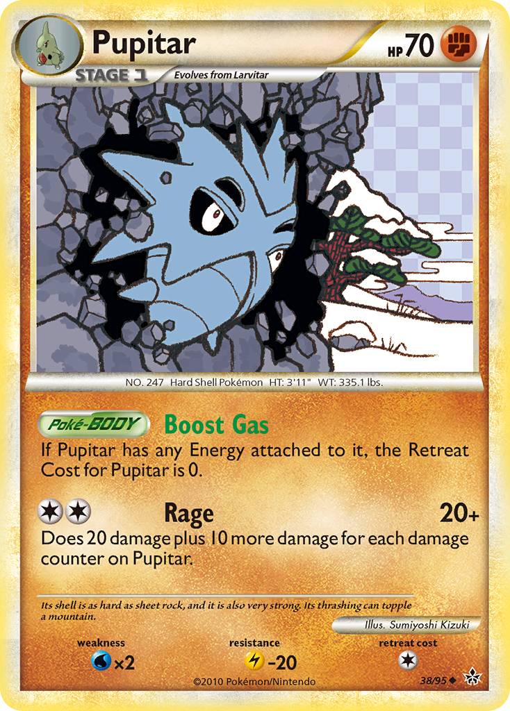 Pupitar (38/95) - HS—Unleashed Pokémon Card