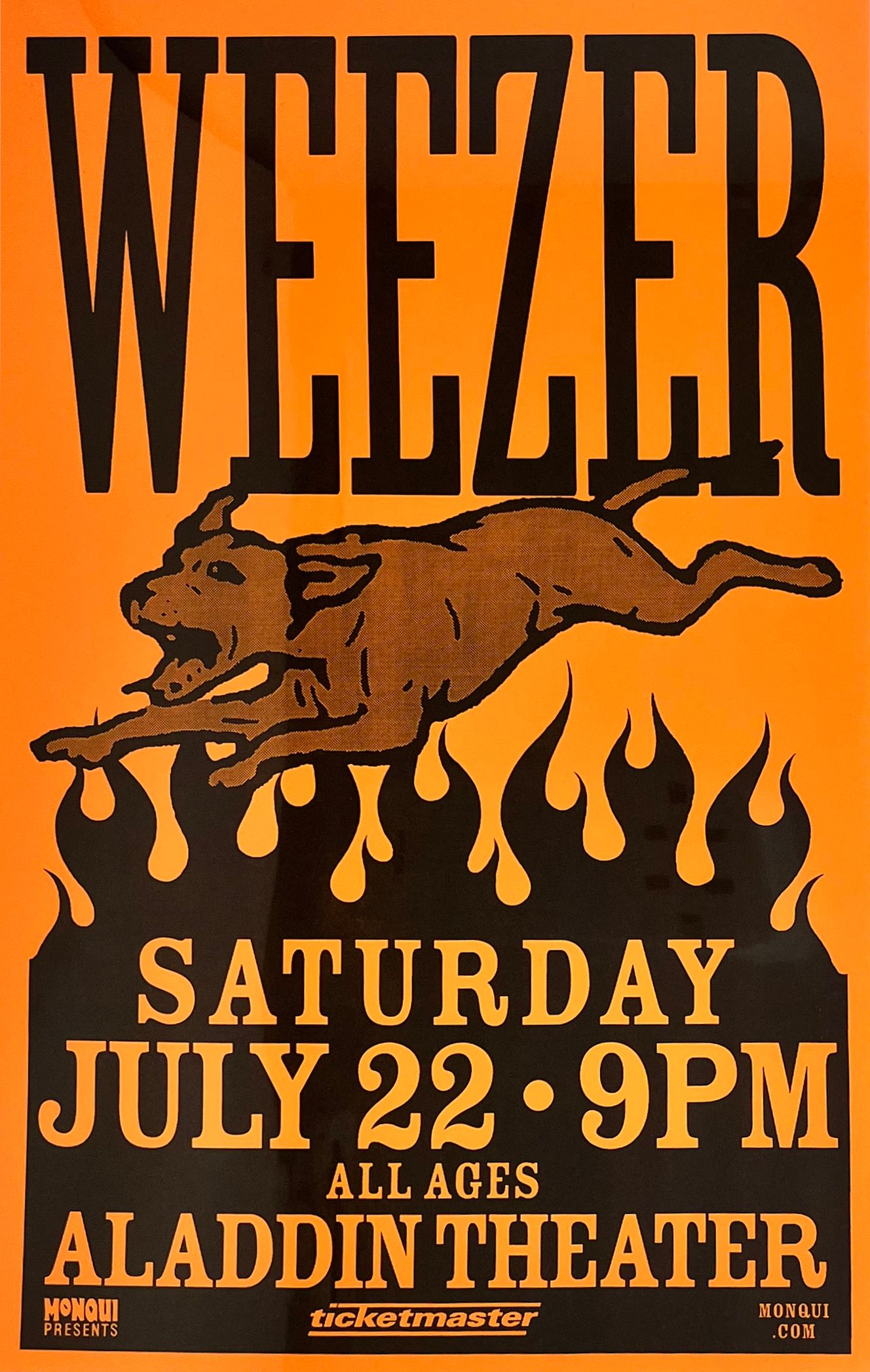 MXP-92.7 Weezer Aladdin Theater 2000 Concert Poster