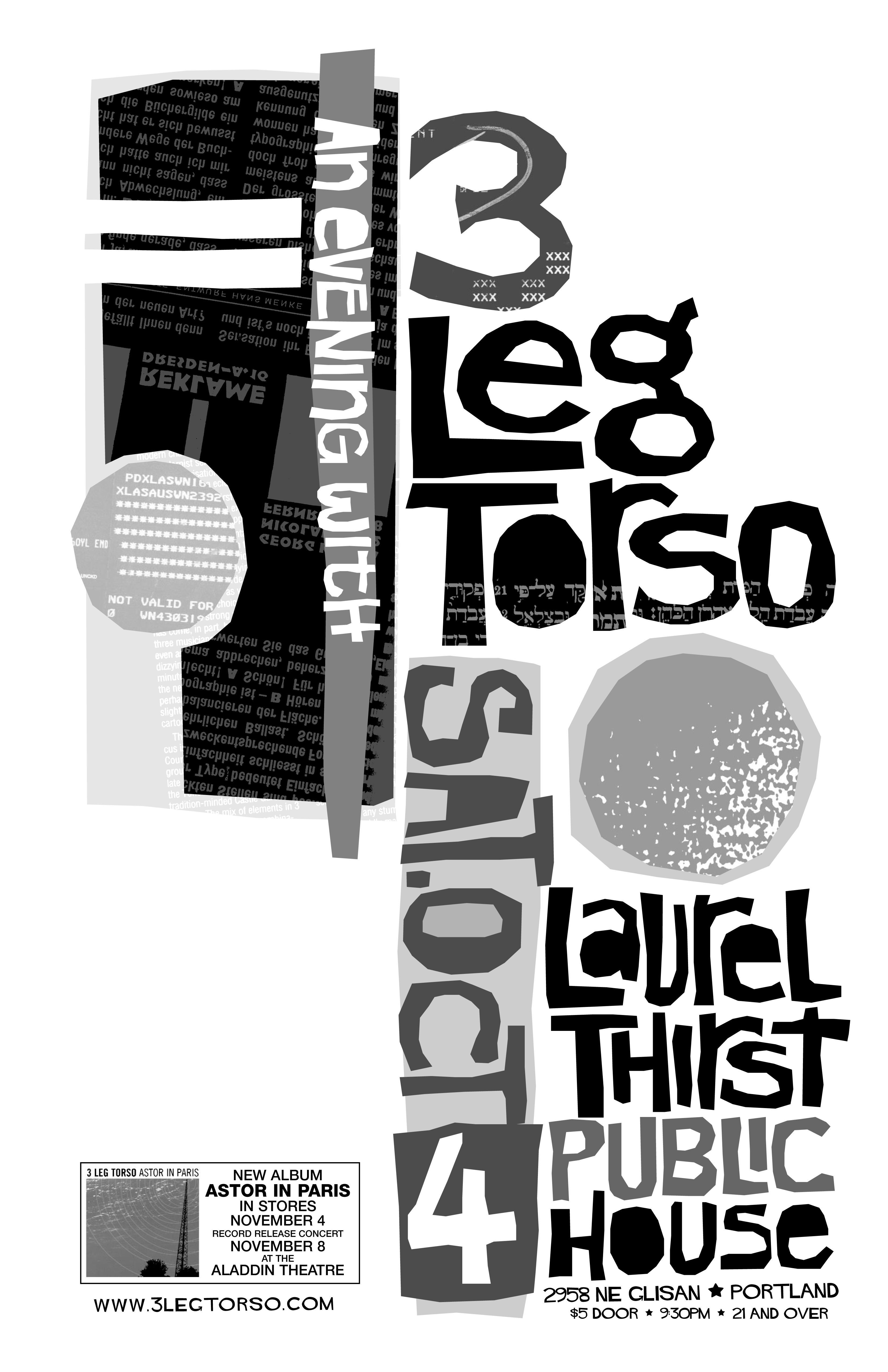 MXP-143.12 3 Leg Torso 2003 Laurelthirst  Oct 4 Concert Poster