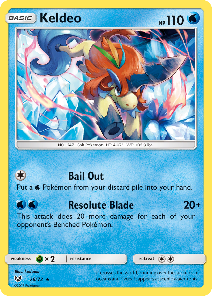 Keldeo (26/73) - Shining Legends Pokémon Card