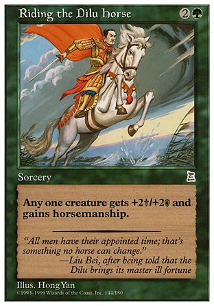 Riding the Dilu Horse (Portal Three Kingdoms) Trading Card