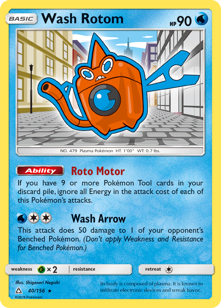 Wash Rotom (40/156) - Ultra Prism Pokémon Card