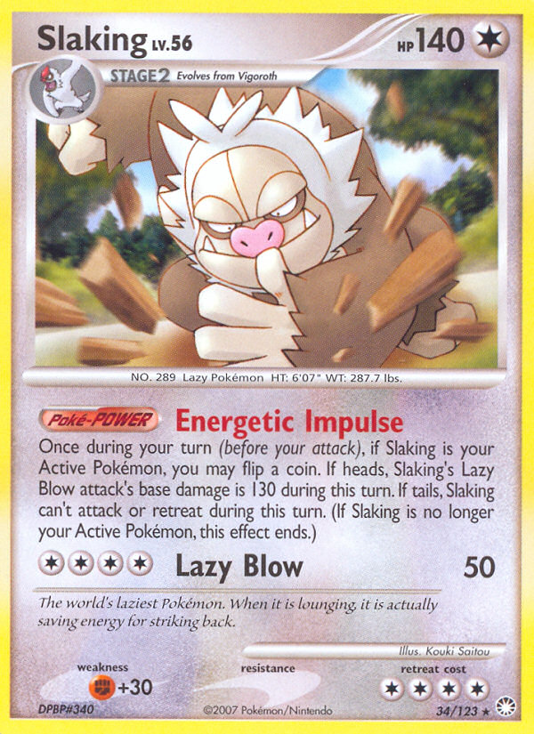 Slaking (34/123) - Mysterious Treasures Pokémon Card