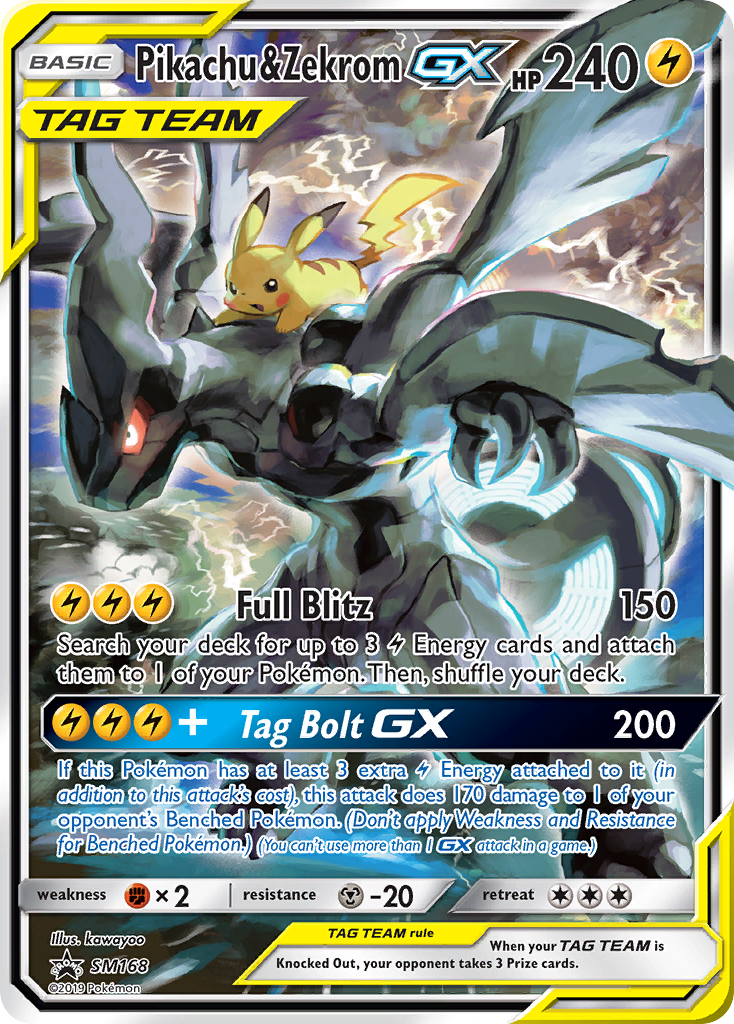 Pikachu & Zekrom GX (SM168) - SM Black Star Promos Pokémon Card