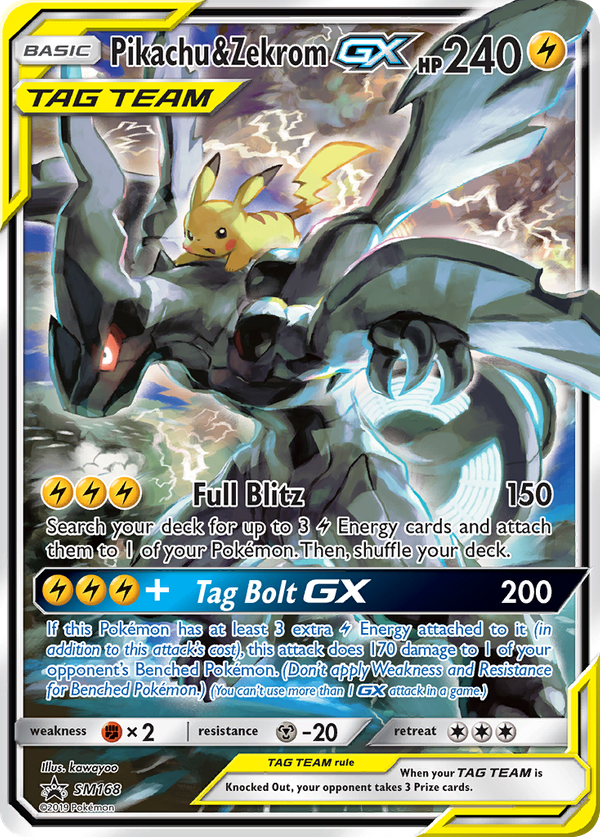 Pikachu & Zekrom GX (SM168) - SM Black Star Promos