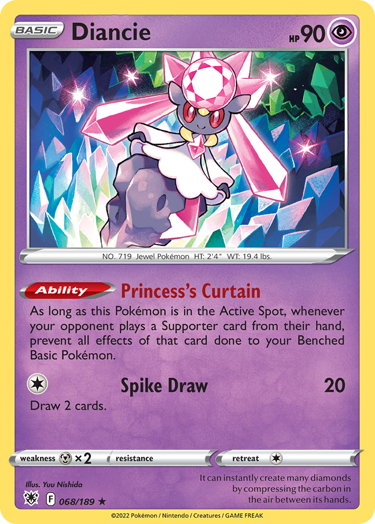 Diancie (68/189) - Astral Radiance Pokémon Card