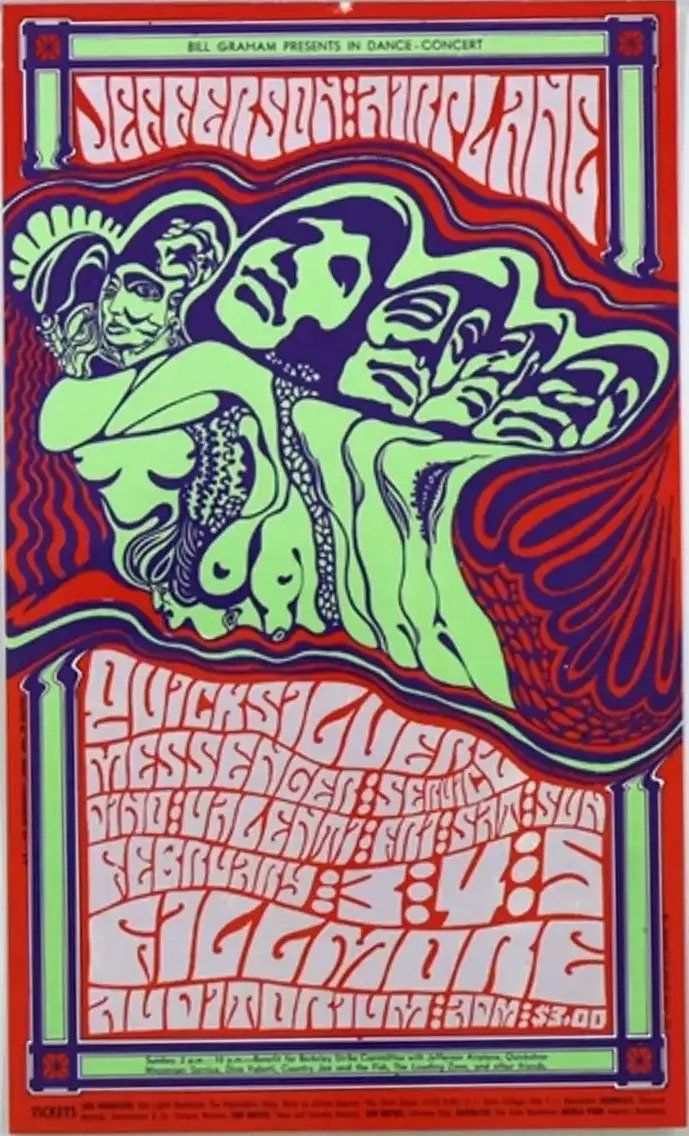 BG-48-OP-1 Jefferson Airplane The Fillmore 1967 Concert Poster