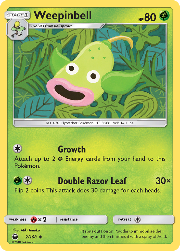 Weepinbell (2/168) - Celestial Storm Pokémon Card