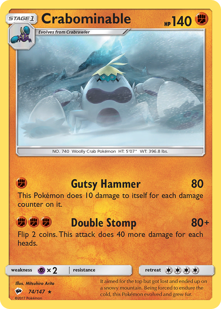 Crabominable (74/147) - Burning Shadows Pokémon Card