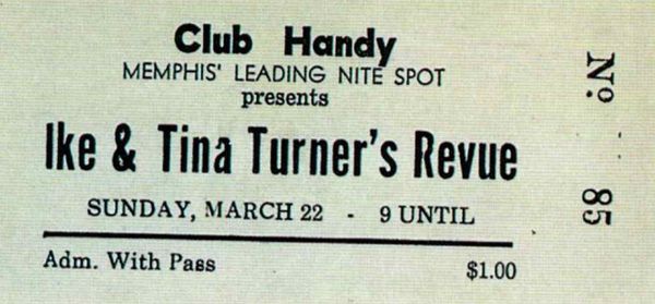 AOR-1.38 Ike & Tina Turner Club Handy Ticket 1964