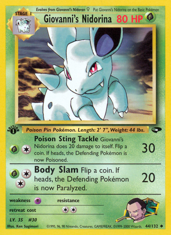 Giovanni's Nidorina (44/132) - Gym Challenge (1st Edition) Pokémon Card