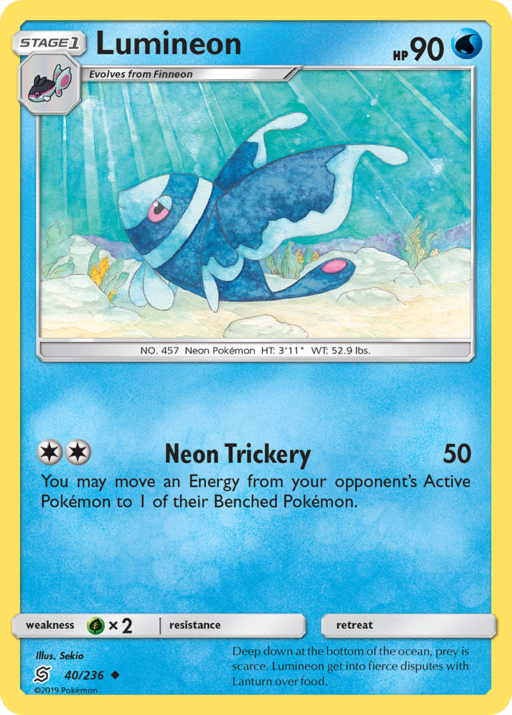 Lumineon (40/236) - Unified Minds Pokémon Card