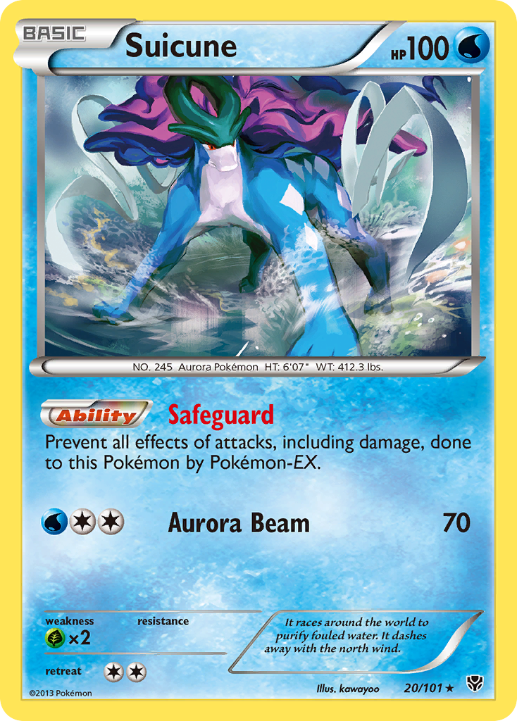 Suicune (20/101) - Plasma Blast Pokémon Card