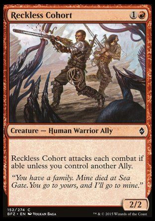 Reckless Cohort (Battle for Zendikar) Trading Card