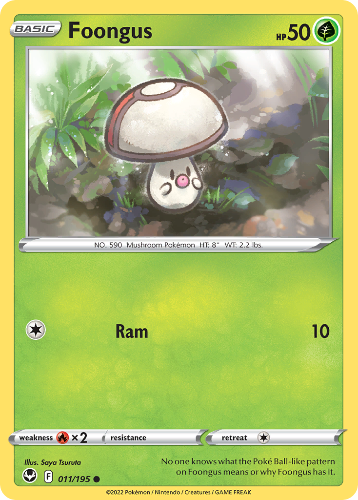 Foongus (11/195) - Silver Tempest Pokémon Card