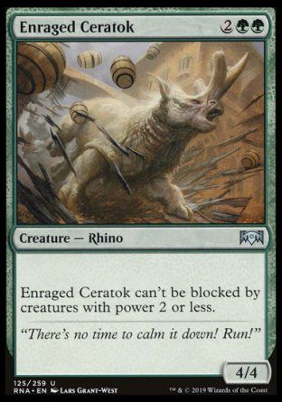 Enraged Ceratok (Ravnica Allegiance) Trading Card