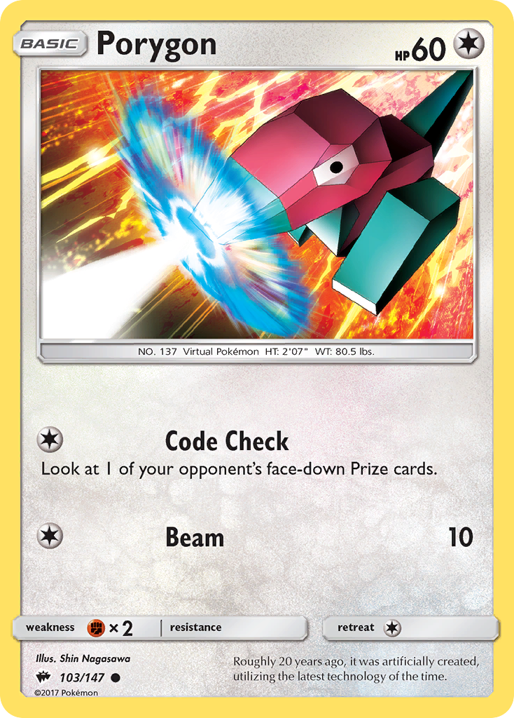 Porygon (103/147) - Burning Shadows Pokémon Card