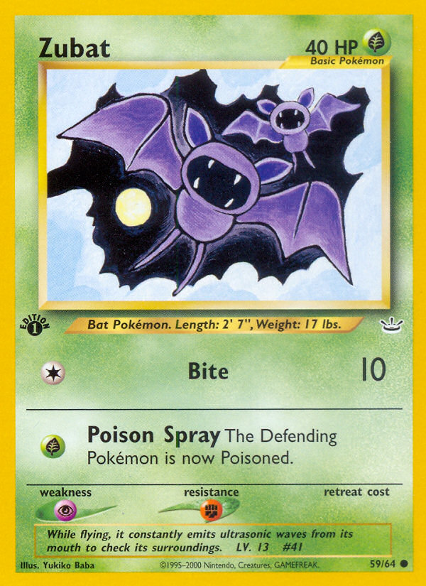 Zubat (59/64) - Neo Revelation Pokémon Card