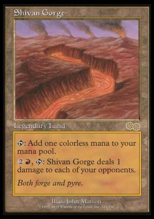 Shivan Gorge (Urza's Saga) Trading Card