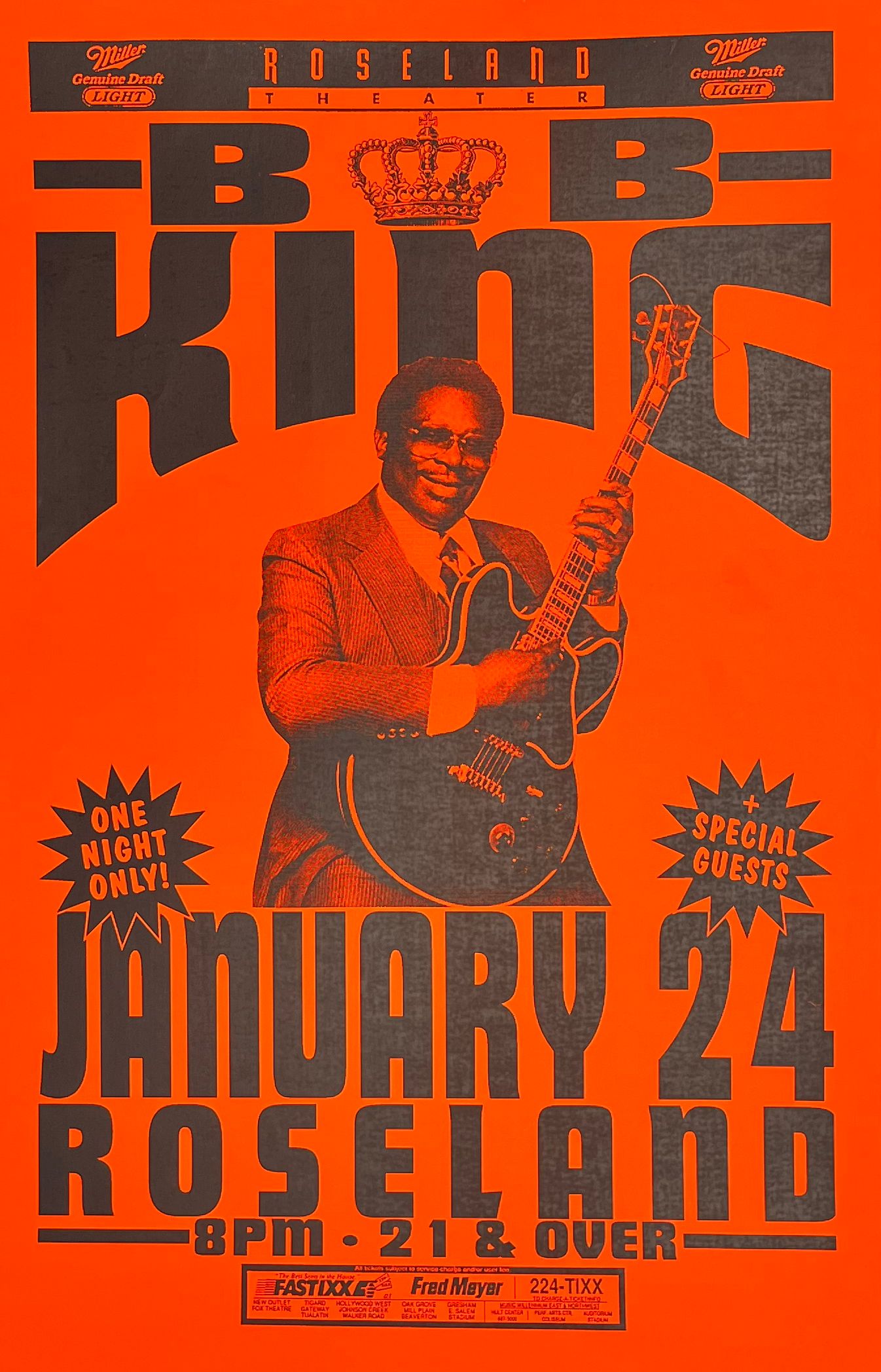 MXP-210.1 BB King Roseland Theater 1993 Concert Poster