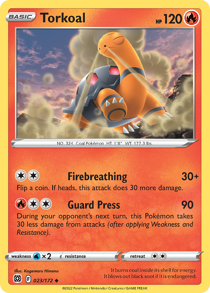 Torkoal (23/172) - Brilliant Stars Pokémon Card