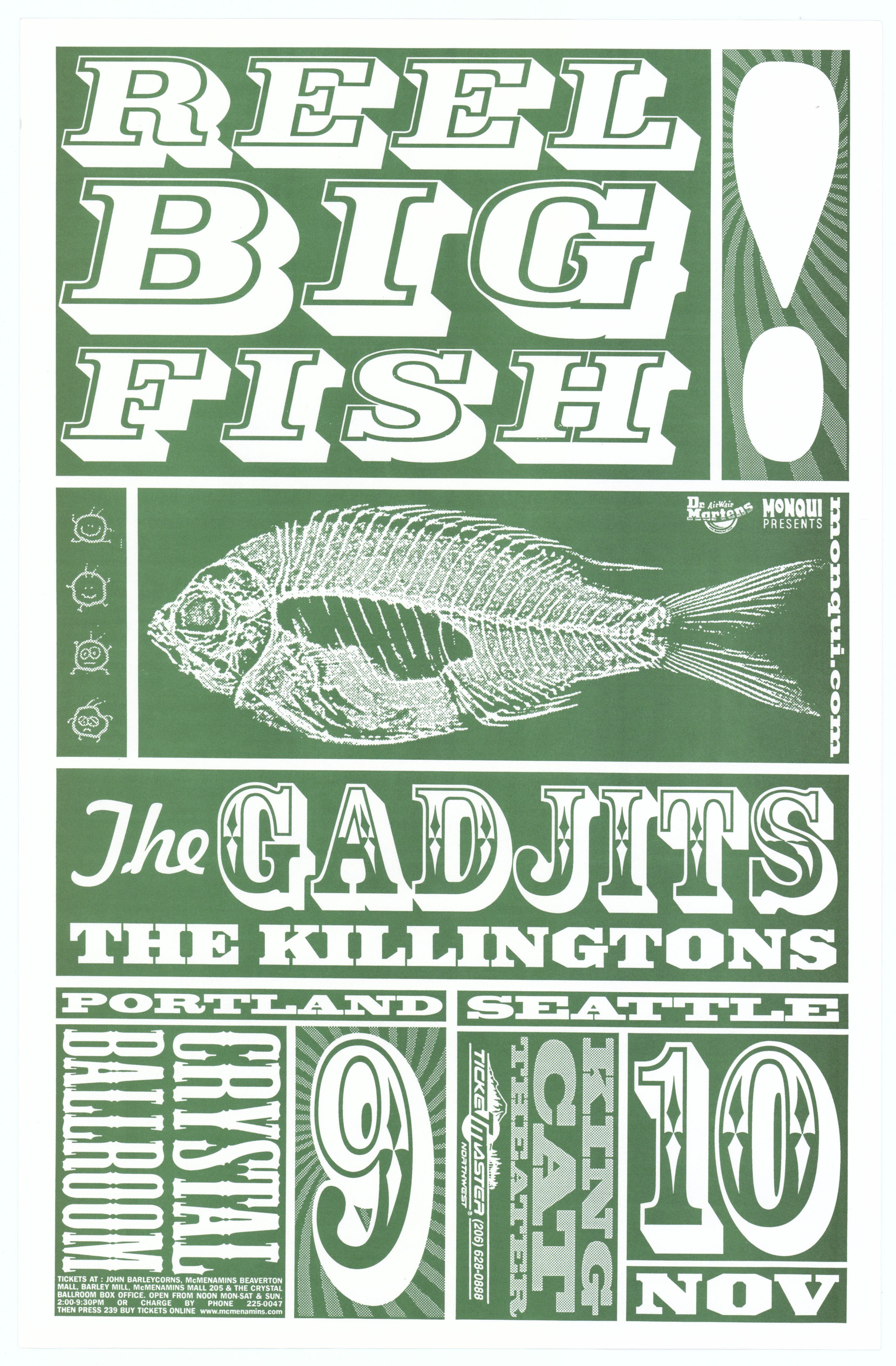 MXP-219.5 Reel Big Fish 1999 Crystal Ballroom Concert Poster