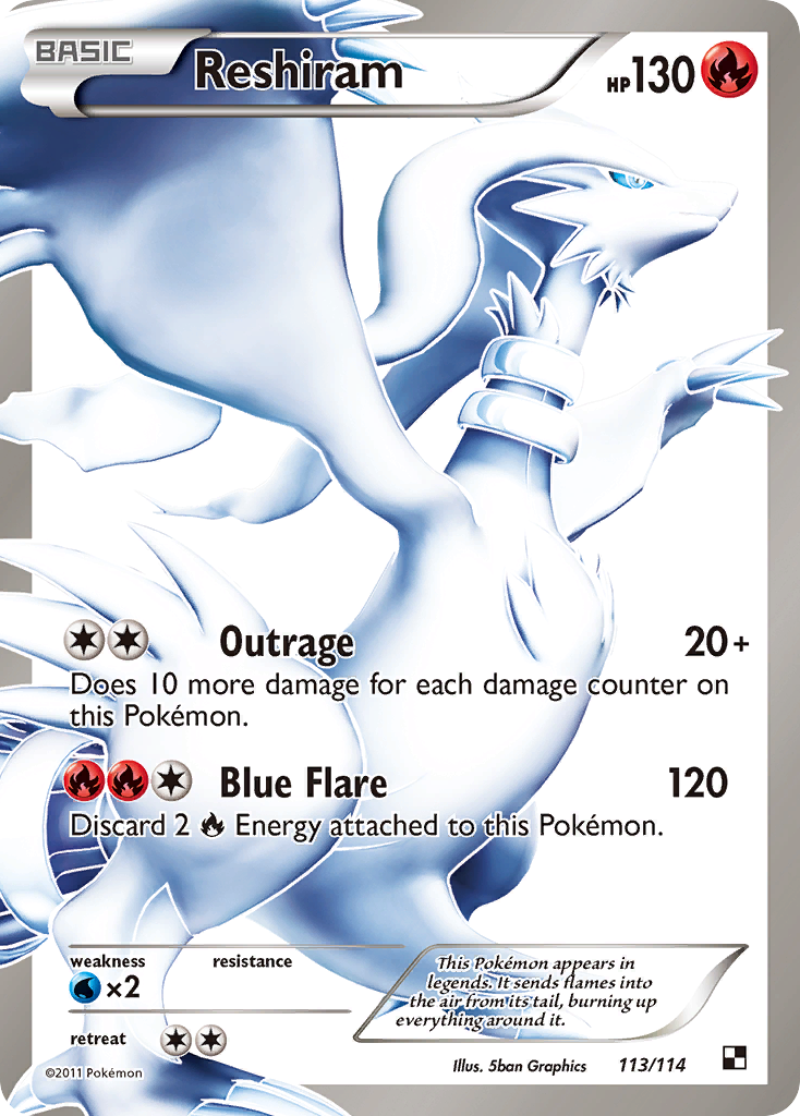 Reshiram (113/114) - Black & White Pokémon Card