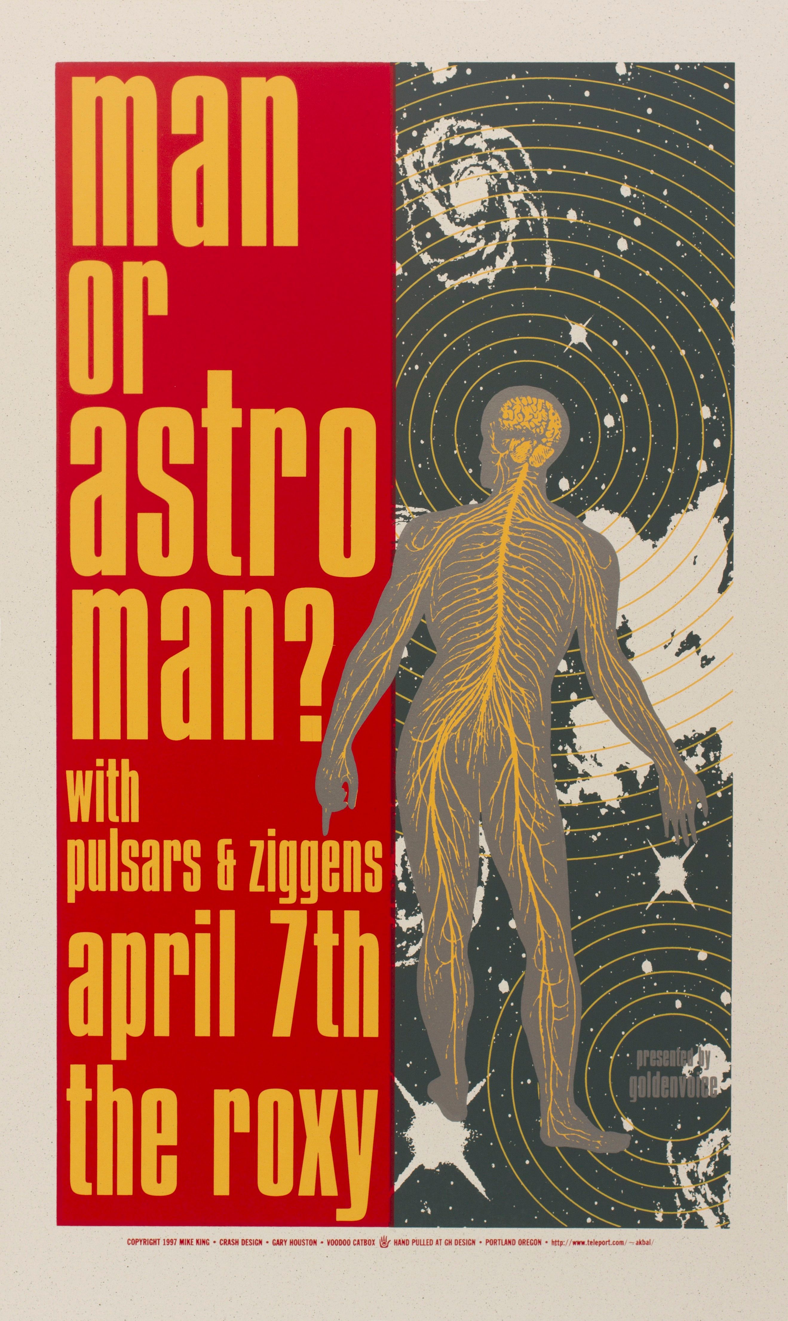 MXP-92.3 Man Or Astro Man 1997 Roxy  Apr 7 Concert Poster