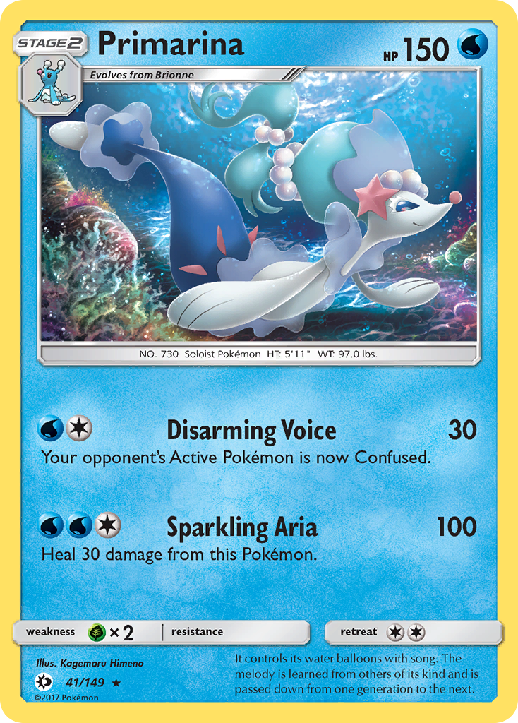 Primarina (41/149) - Sun & Moon Pokémon Card