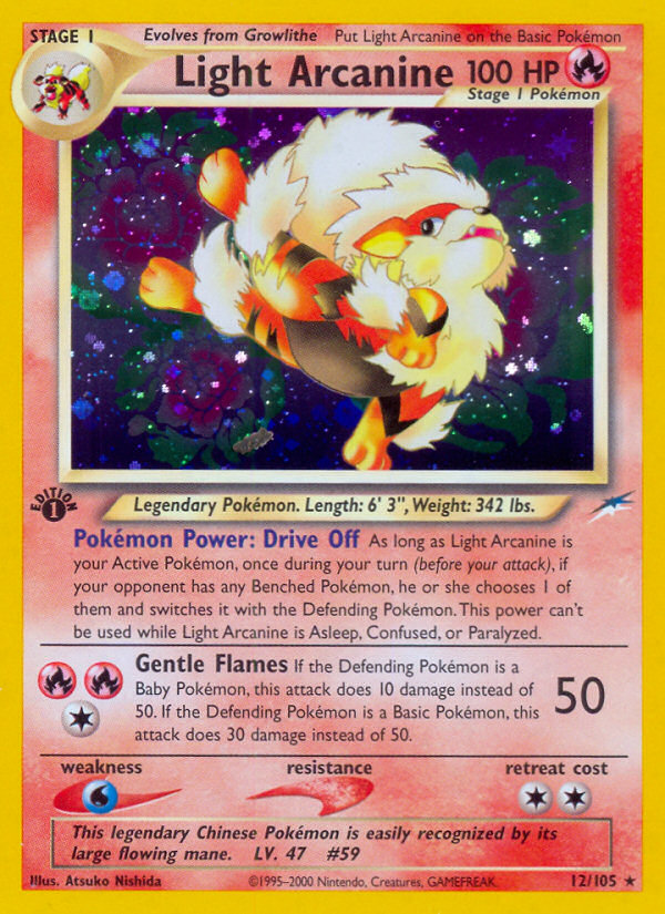 Light Arcanine (12/105) - Neo Destiny Pokémon Card