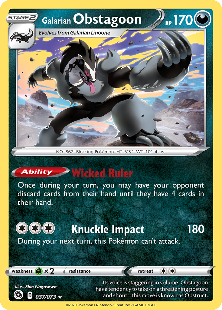 Galarian Obstagoon (37/73) - Champion's Path Pokémon Card