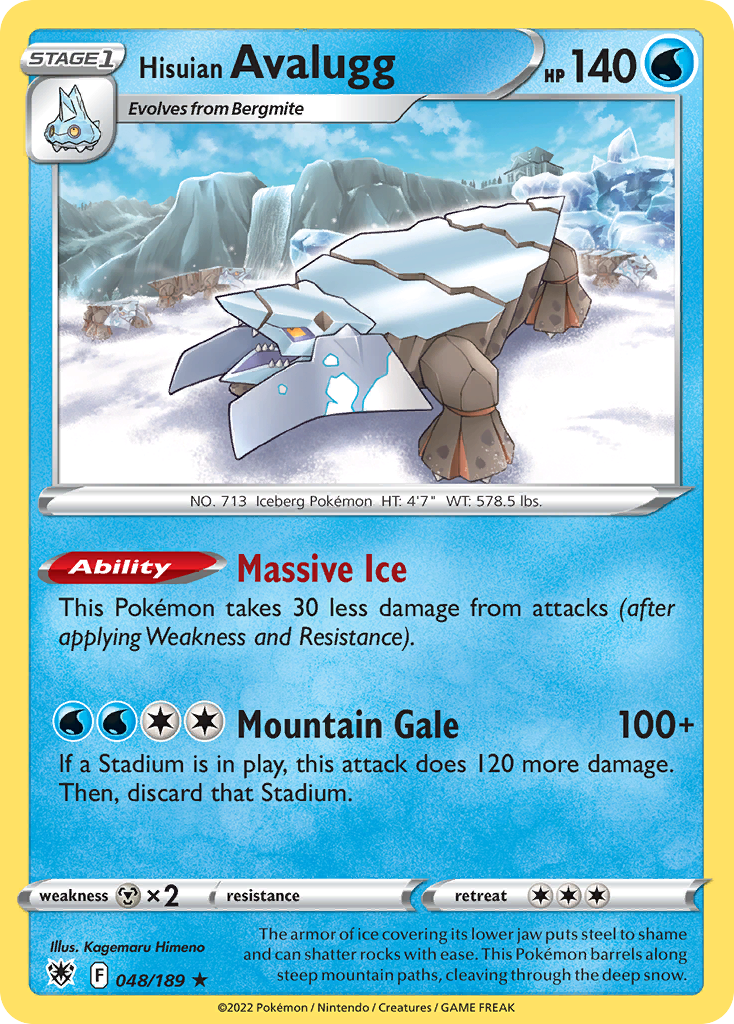 Avalugg Pokémon Card